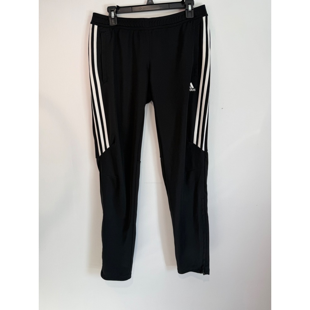 Adidas Climacool Black White Stripe Tapered Track Pants Womens Medium Pockets